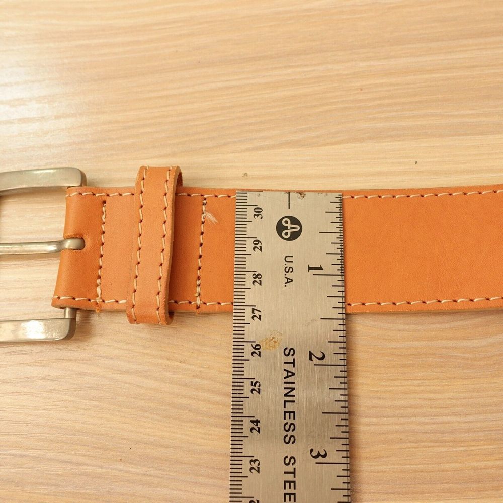 Brown Leather Belt Men 32 Basic Solid Stylish Pre… - image 6